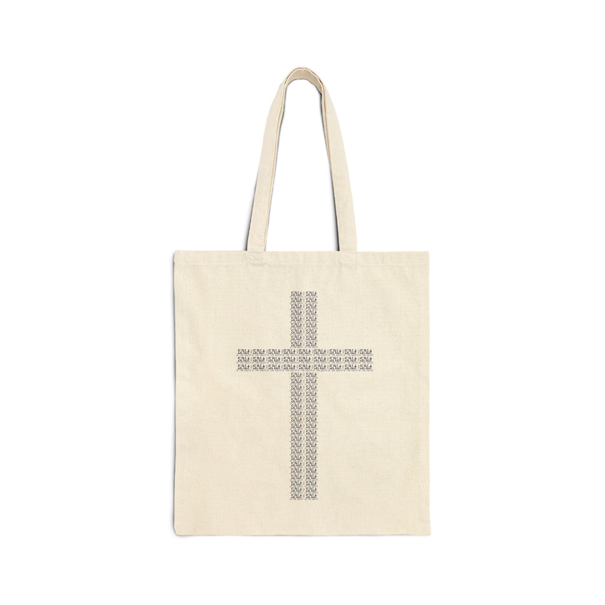 Salt of the South Cross Print Cotton Canvas Tote Bag