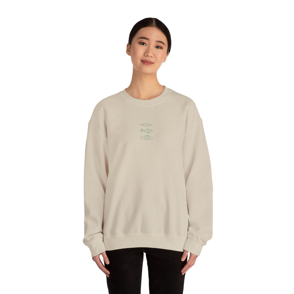 Embroidered Fish Unisex Crewneck Sweatshirt