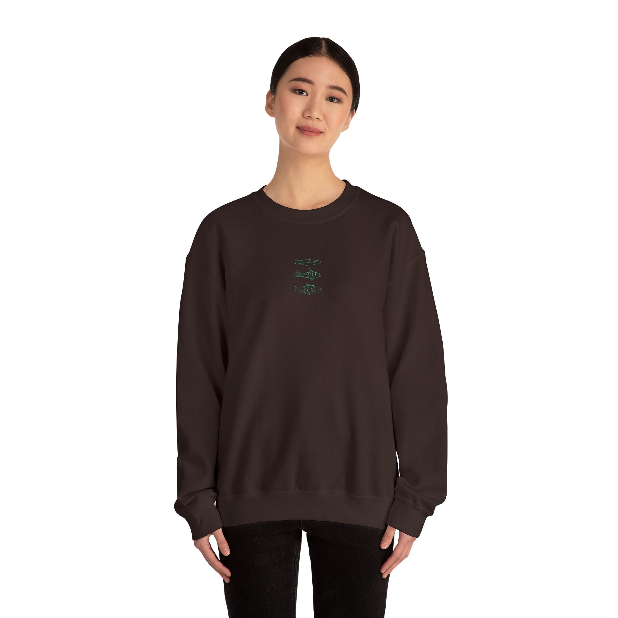 Embroidered Fish Unisex Crewneck Sweatshirt