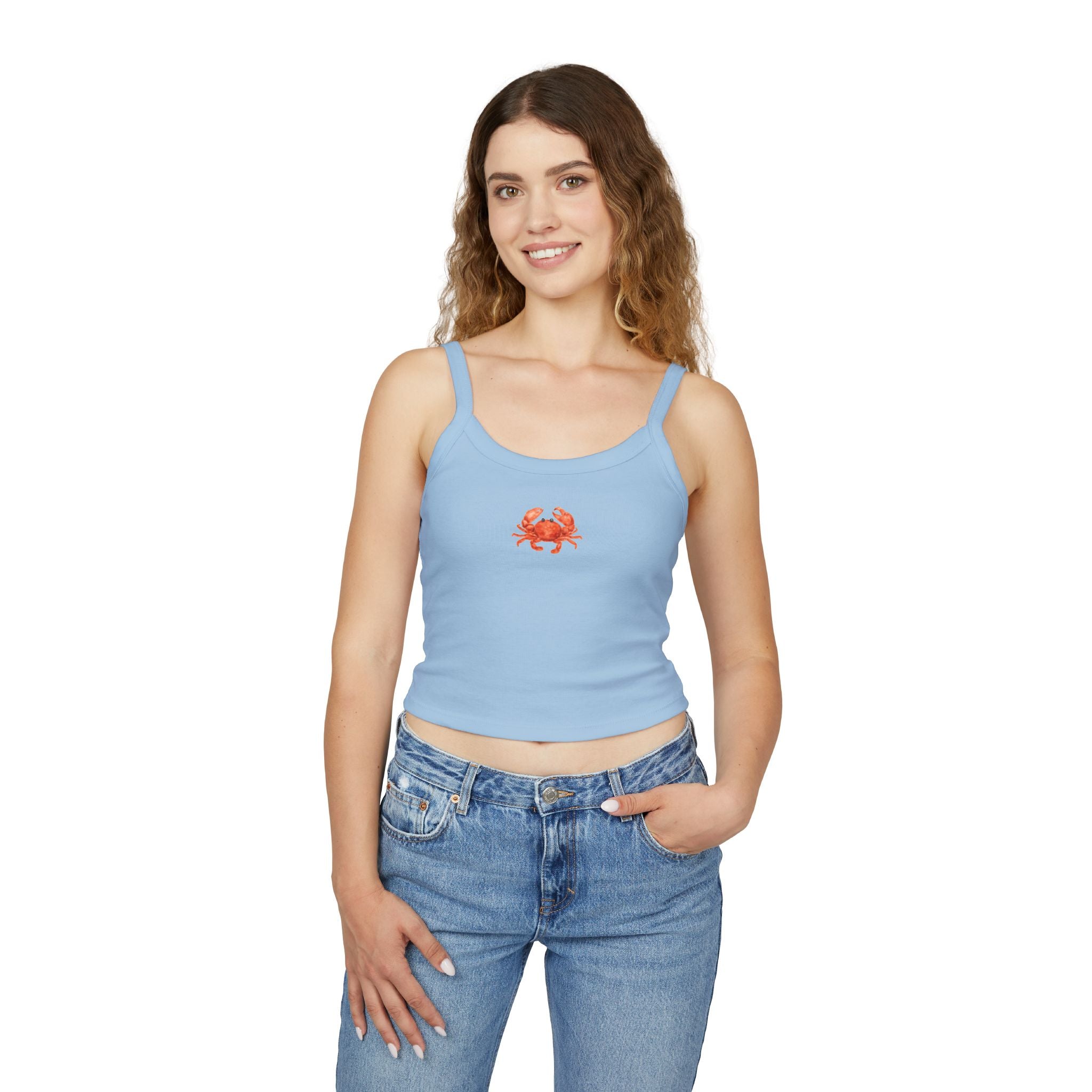 Crab Print Spaghetti Strap Tank Top