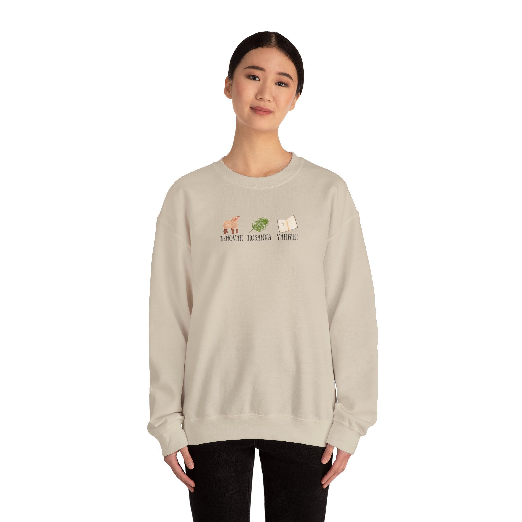 Jesus Name Trio Print Unisex Crewneck Sweatshirt