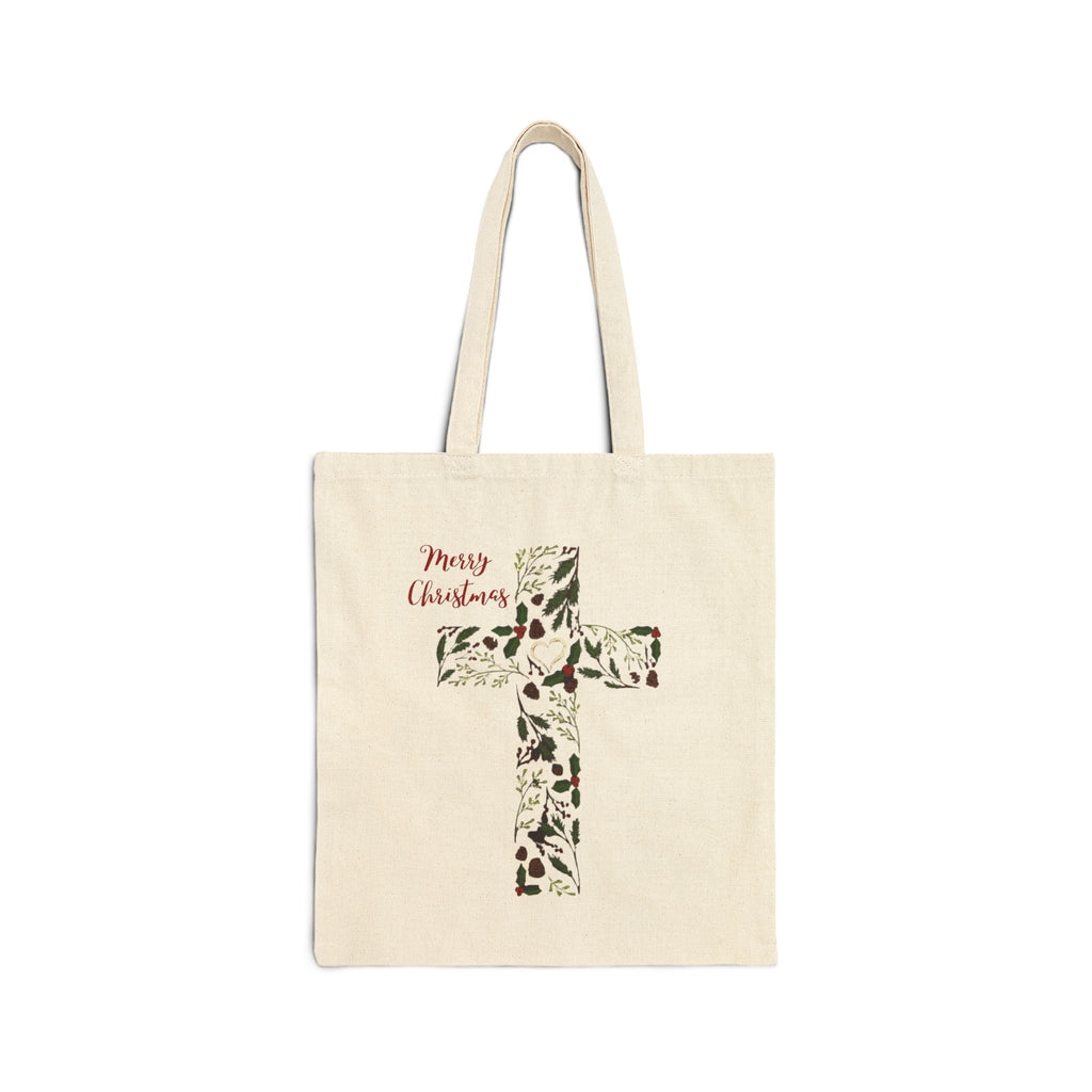 Merry Christmas Cross Tote Bag