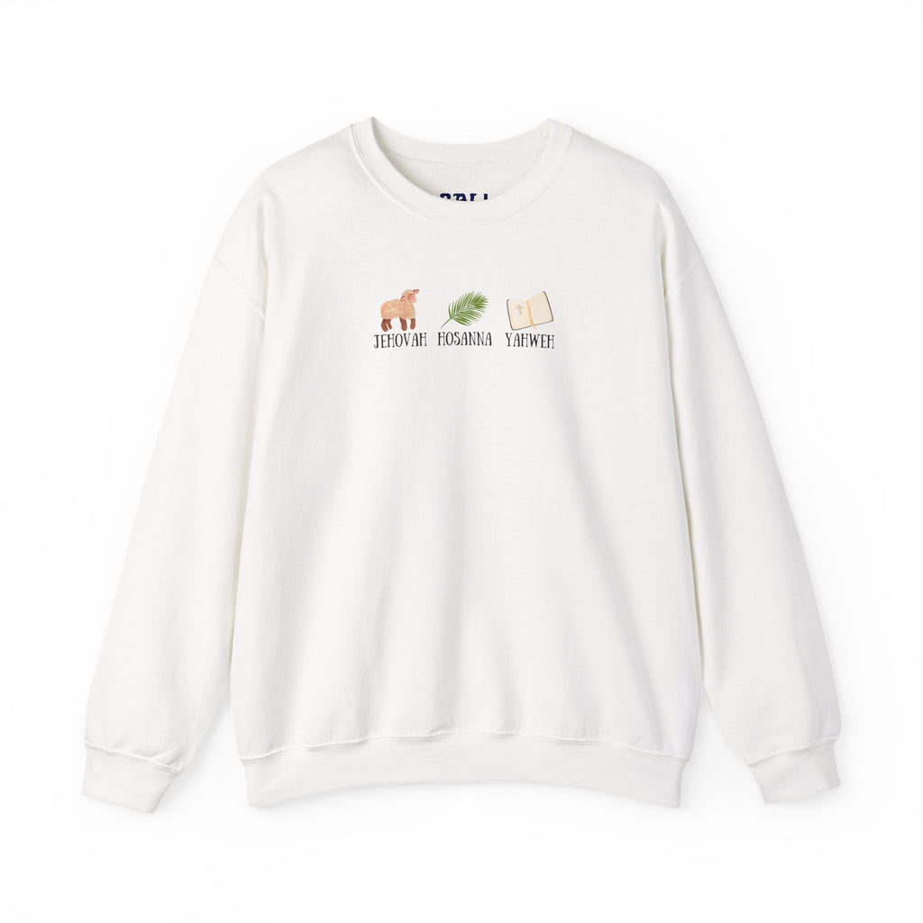 Jesus Name Trio Print Unisex Crewneck Sweatshirt
