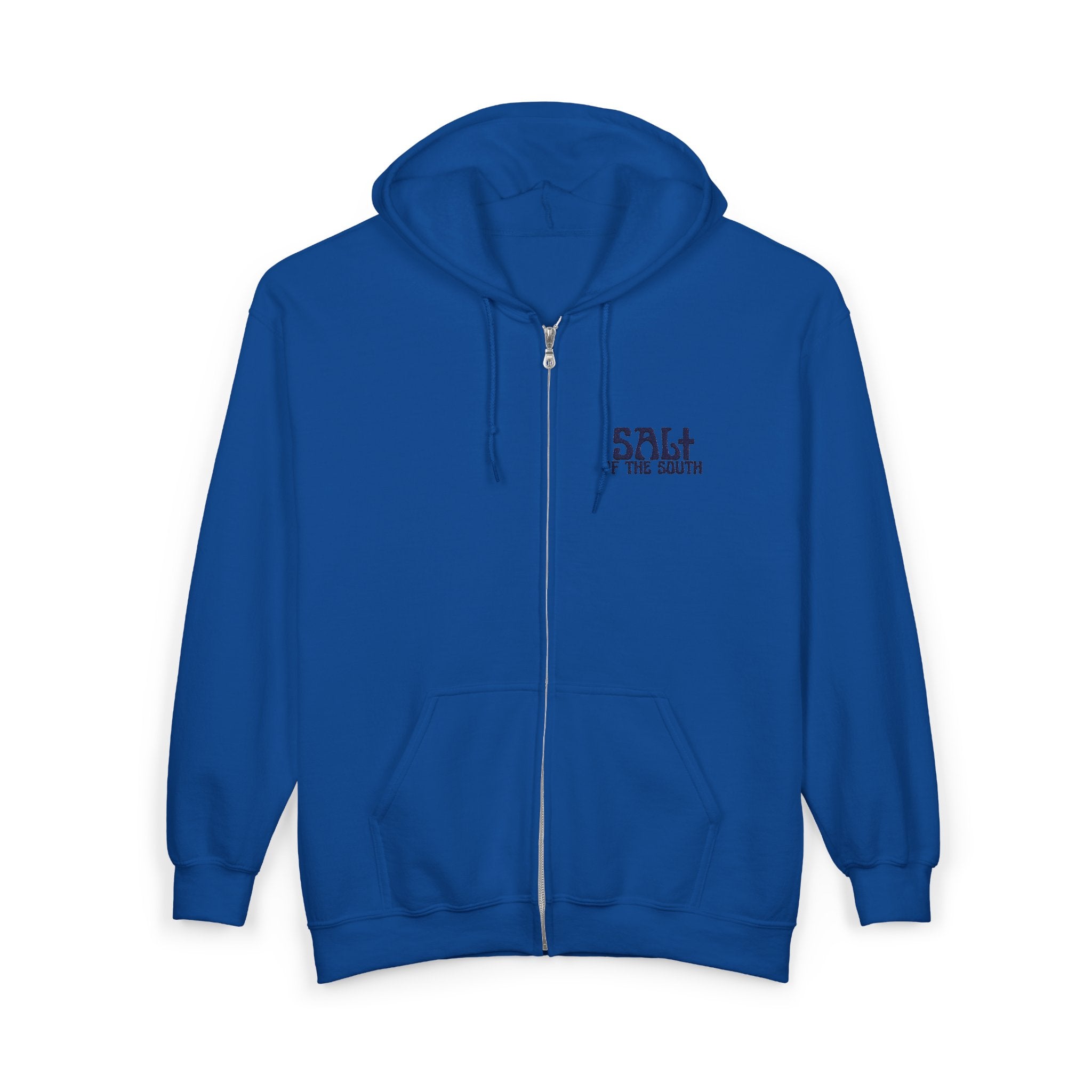 Salt of the Earth logo, Embroidered Unisex Zip Hoodie