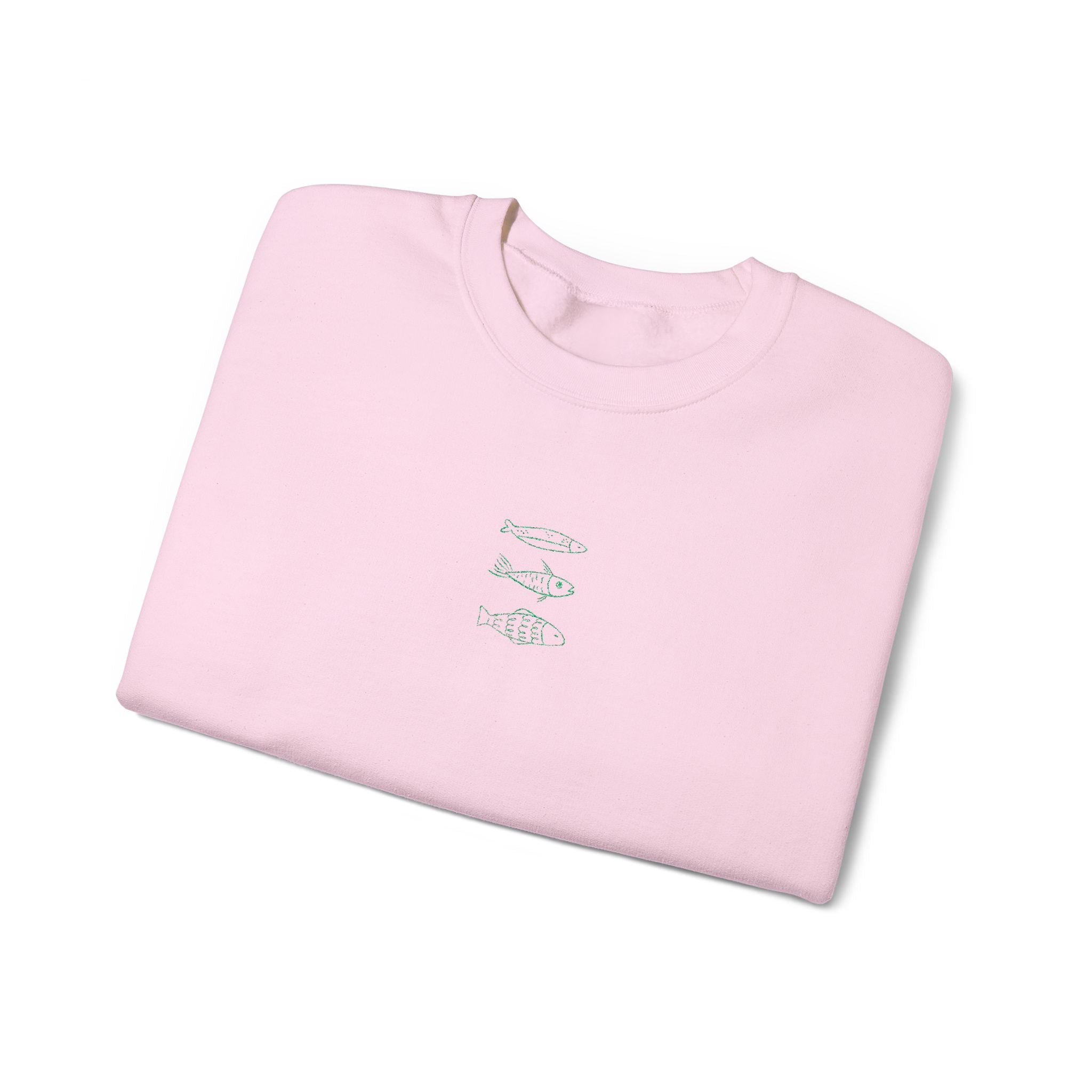 Embroidered Fish Unisex Crewneck Sweatshirt