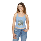 Fun Fish Print Spaghetti Strap Tank Top