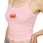 Crab Print Spaghetti Strap Tank Top