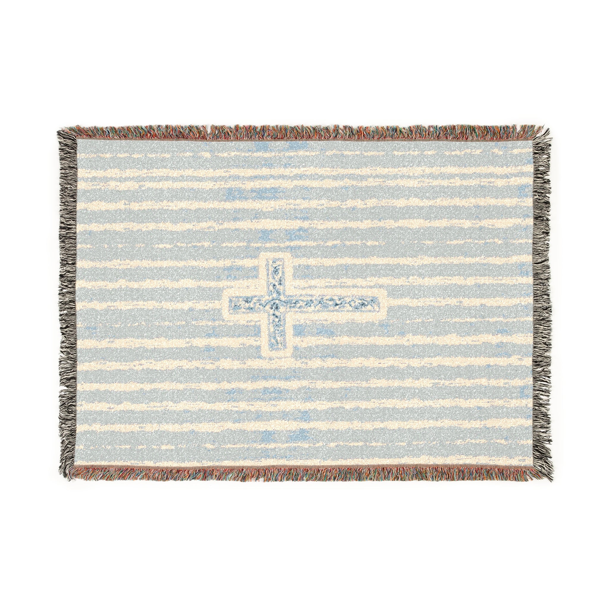 Blue cross Woven Blanket