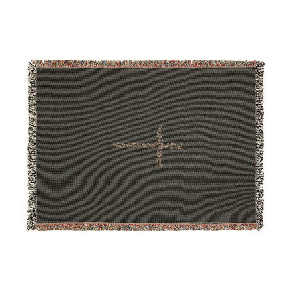 Blue cross Woven Blanket