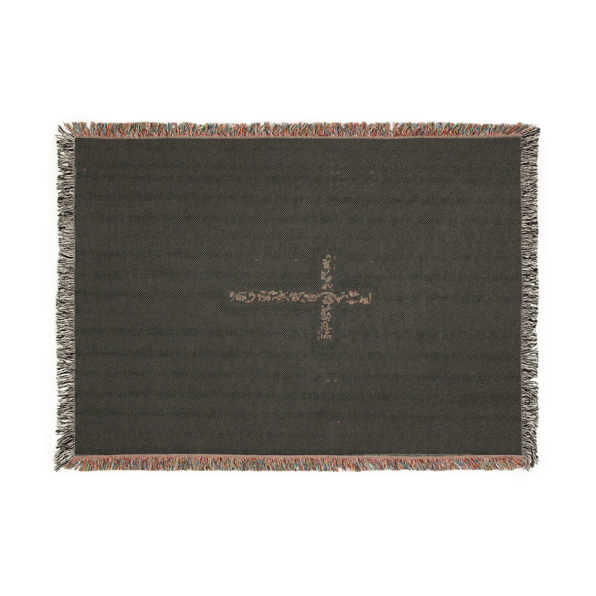 Blue cross Woven Blanket