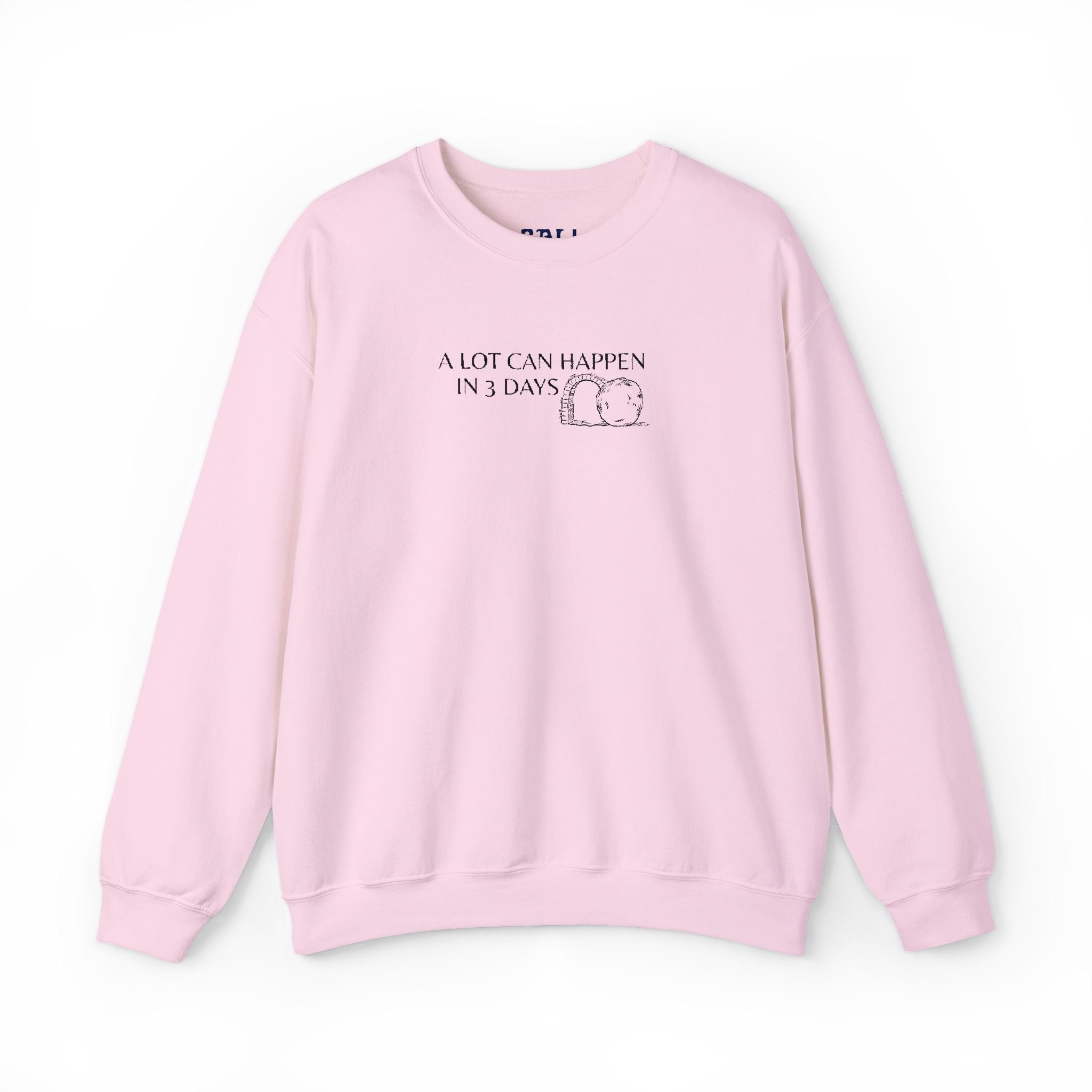 "A lot can happen in 3 days" Embroidered Unisex Crewneck Sweatshirt