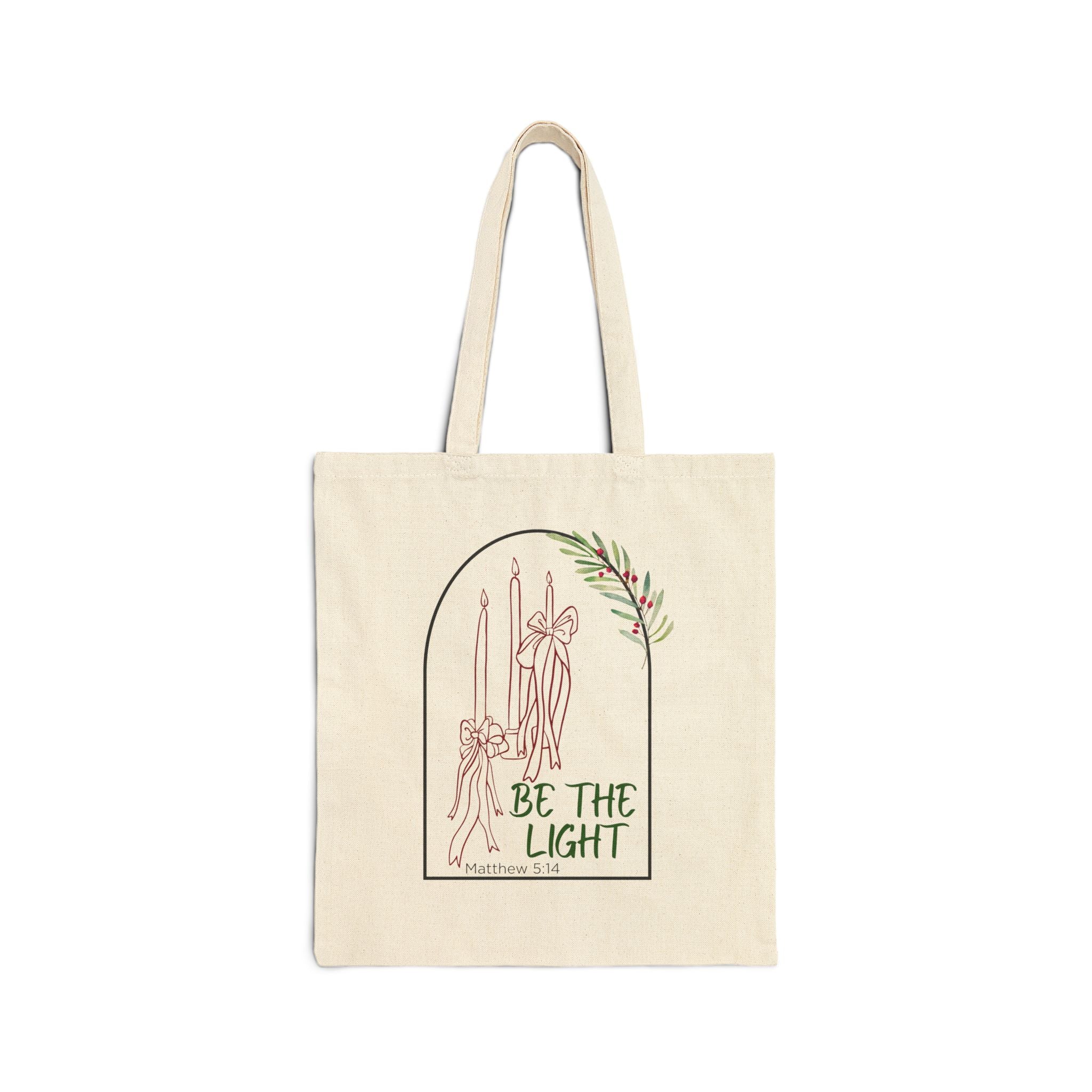 Be the Light Christmas Canvas Tote Bag