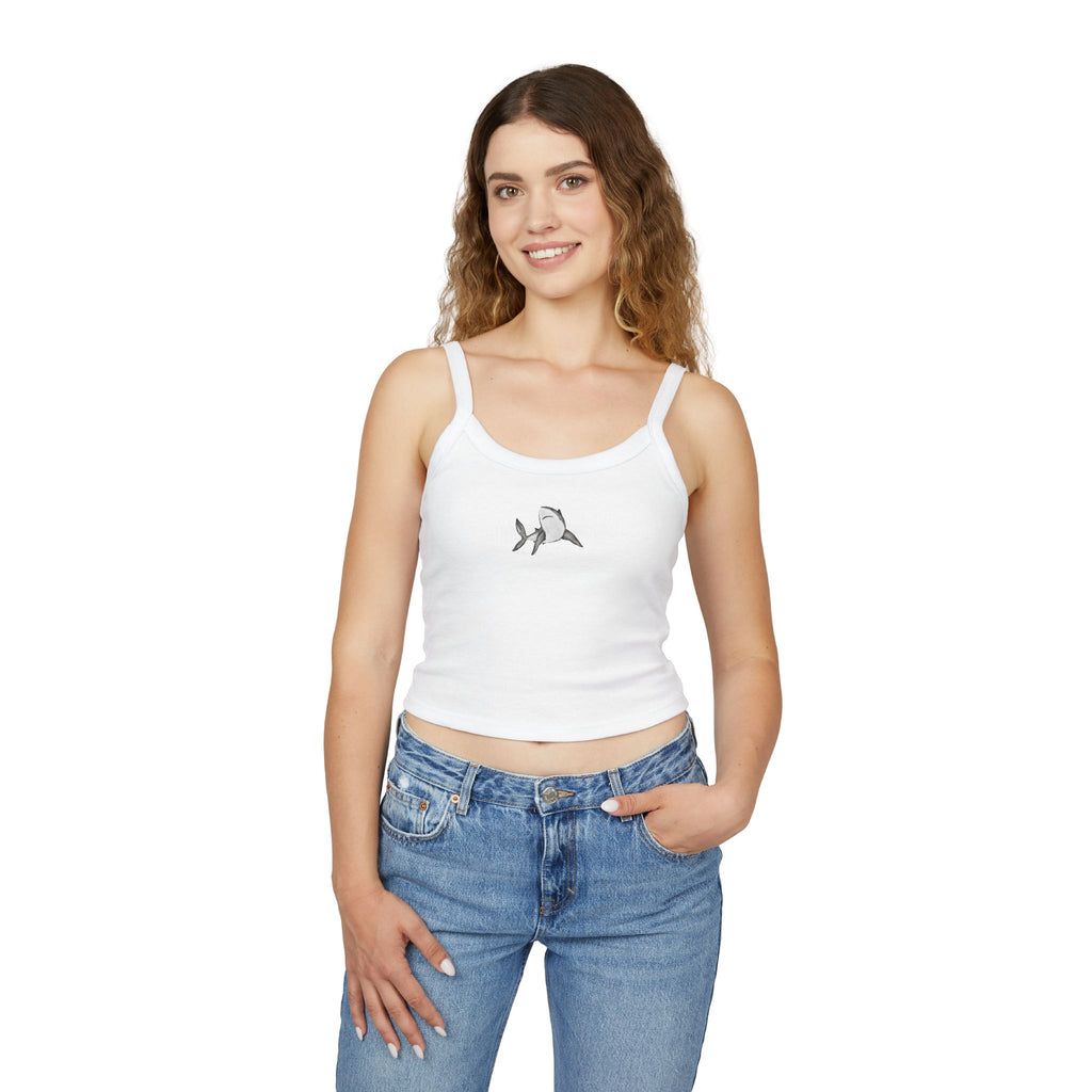 Shark Print Spaghetti Strap Tank Top