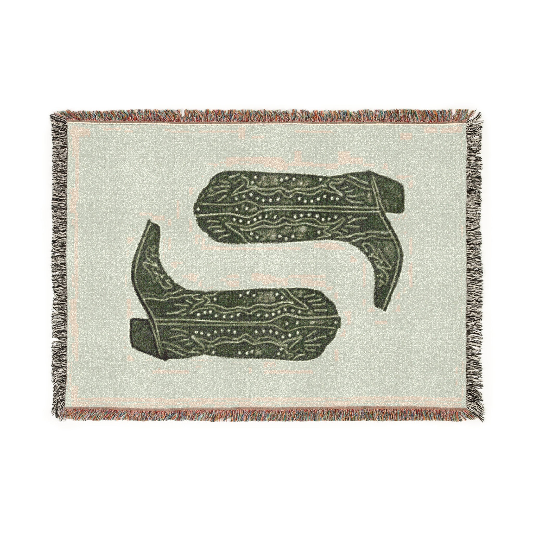 Country Boots Woven Blanket