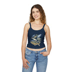 Fun Fish Print Spaghetti Strap Tank Top
