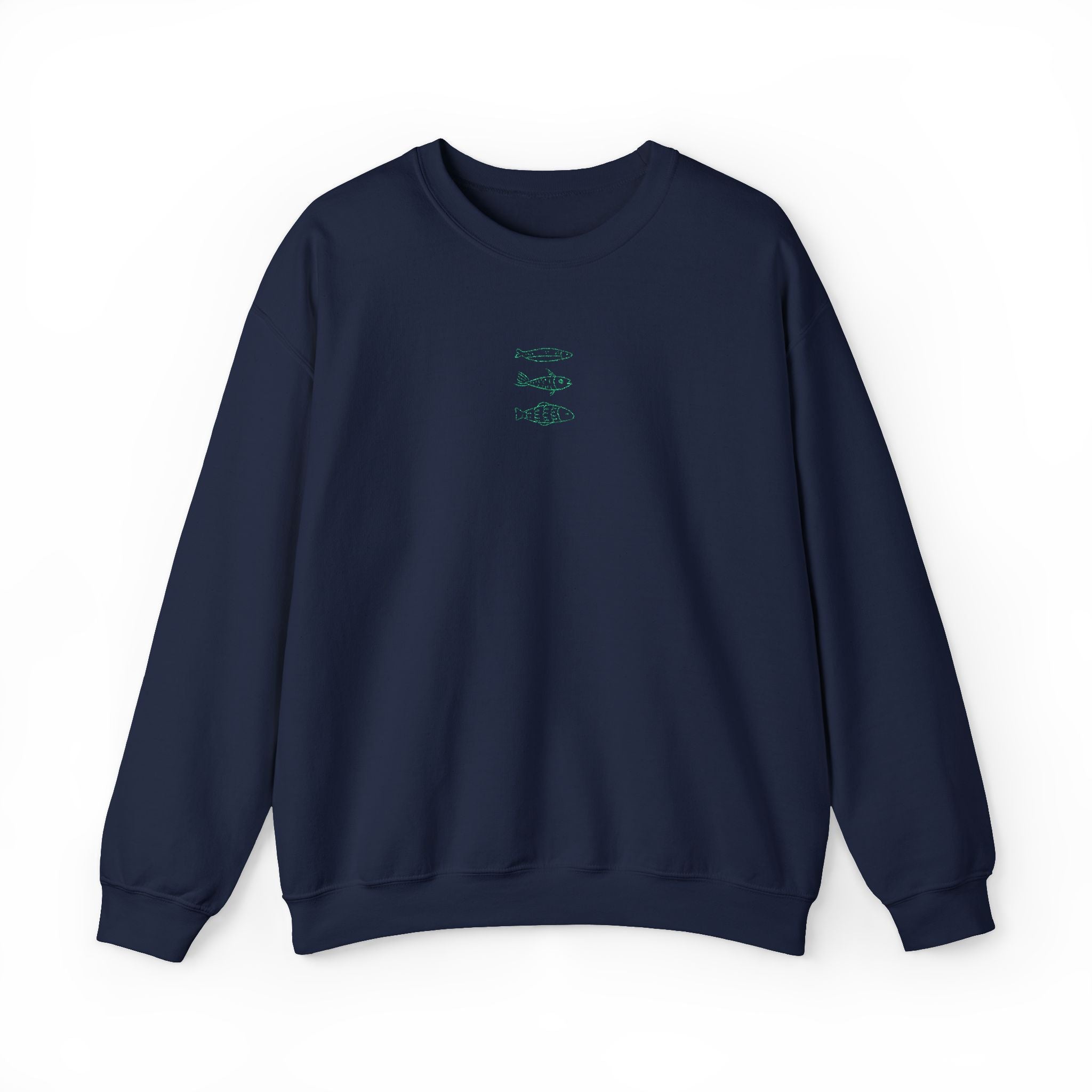 Embroidered Fish Unisex Crewneck Sweatshirt