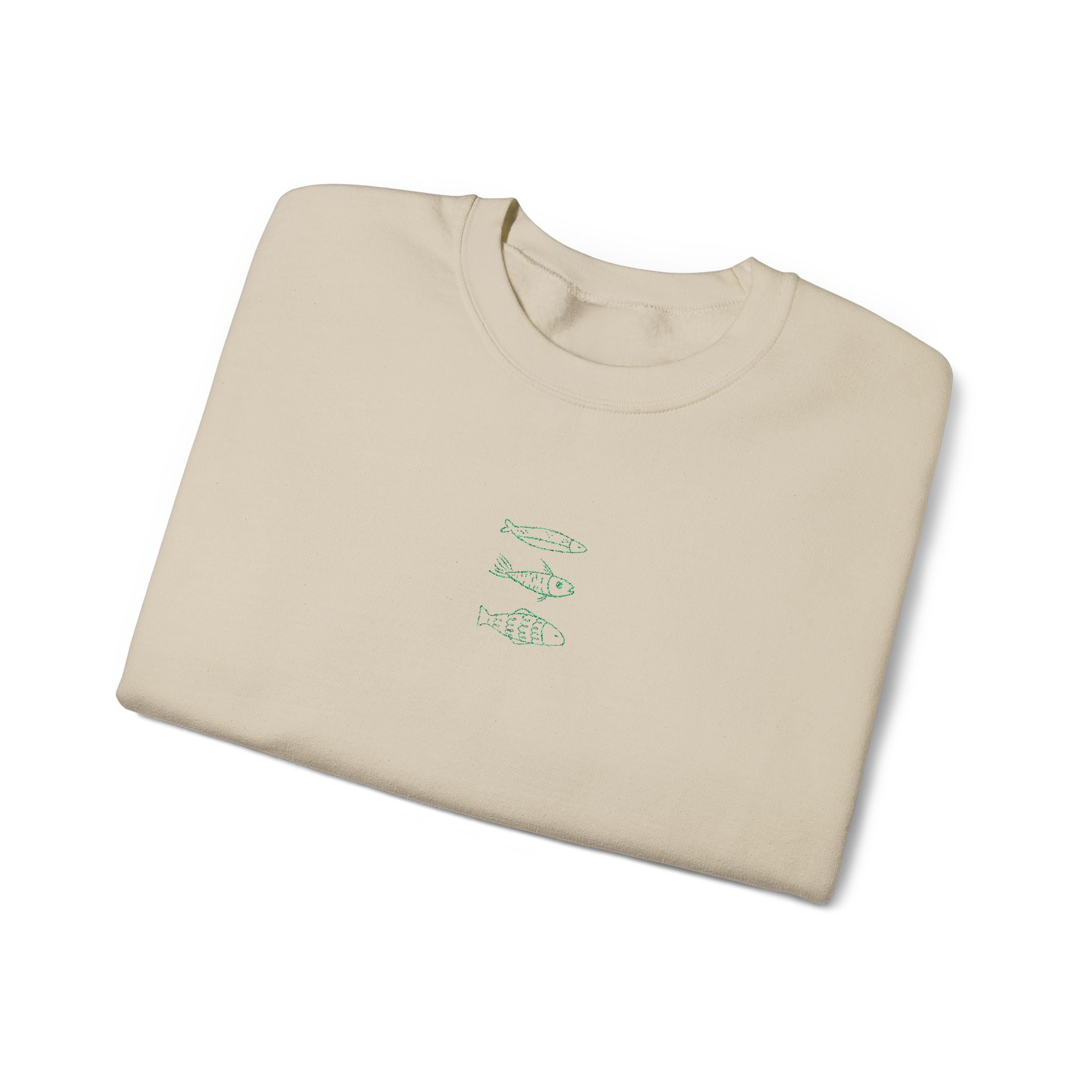 Embroidered Fish Unisex Crewneck Sweatshirt