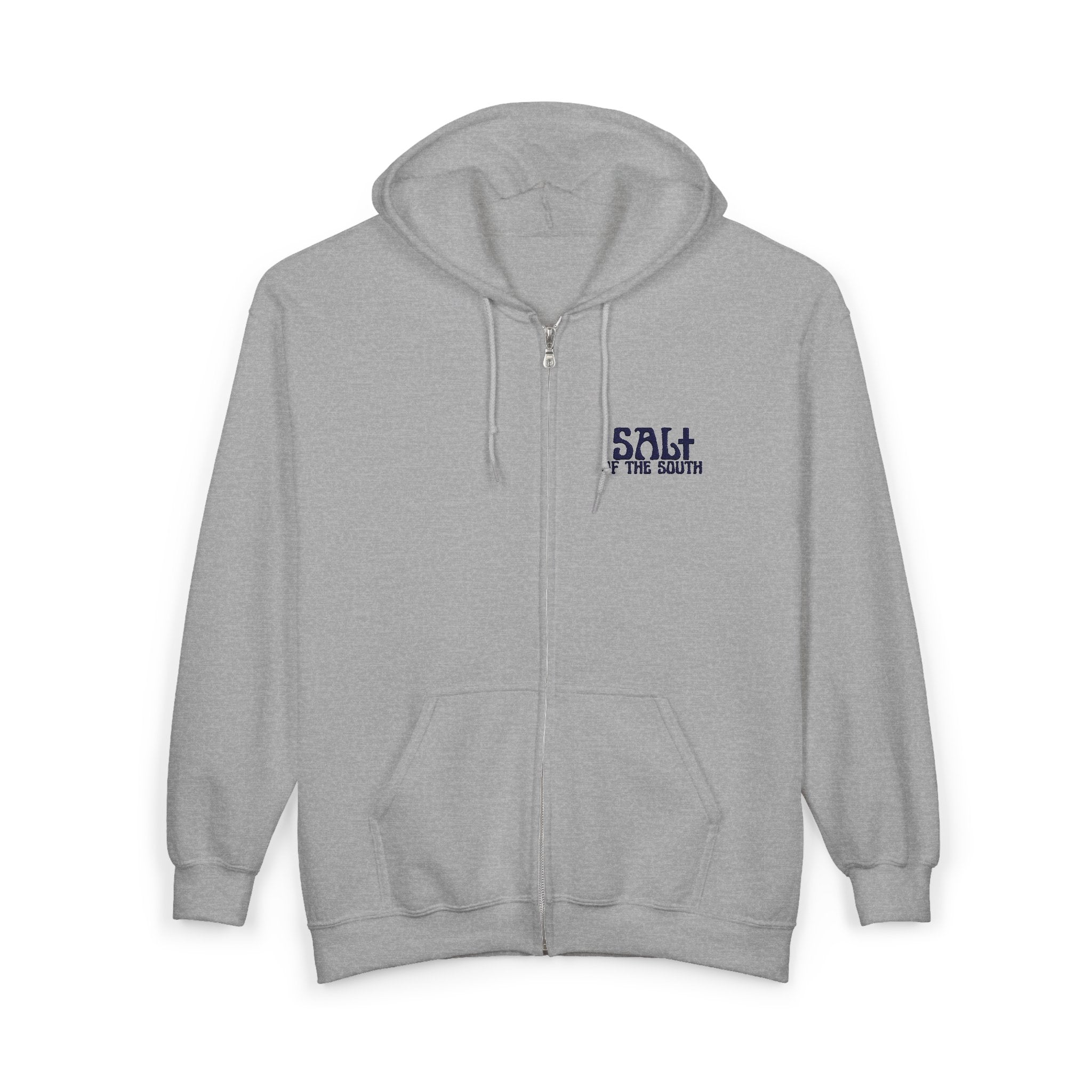 Salt of the Earth logo, Embroidered Unisex Zip Hoodie