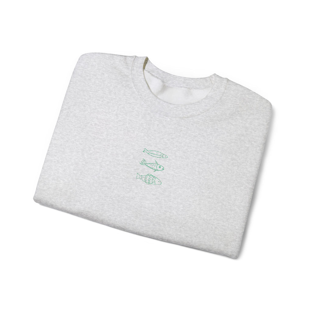 Embroidered Fish Unisex Crewneck Sweatshirt