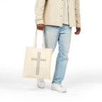 Salt of the South Cross Print Cotton Canvas Tote Bag