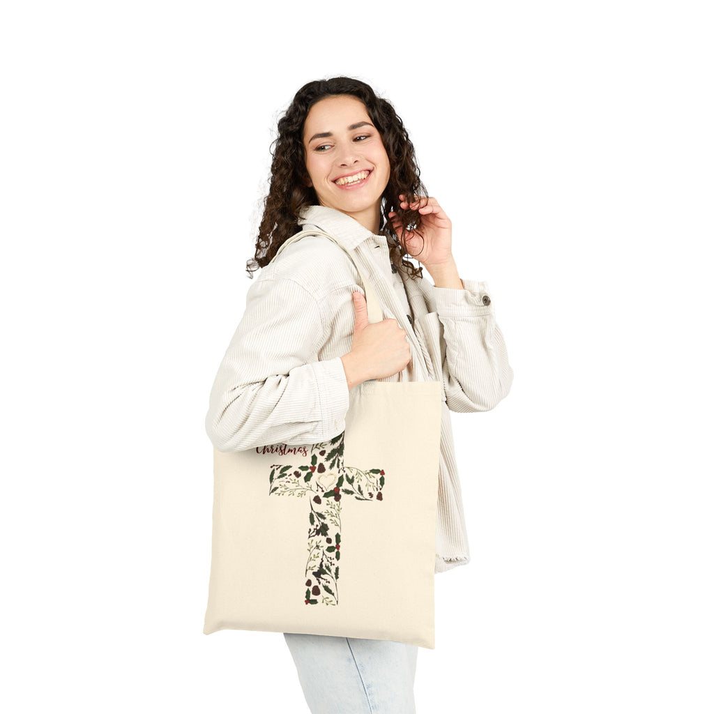 Merry Christmas Cross Tote Bag