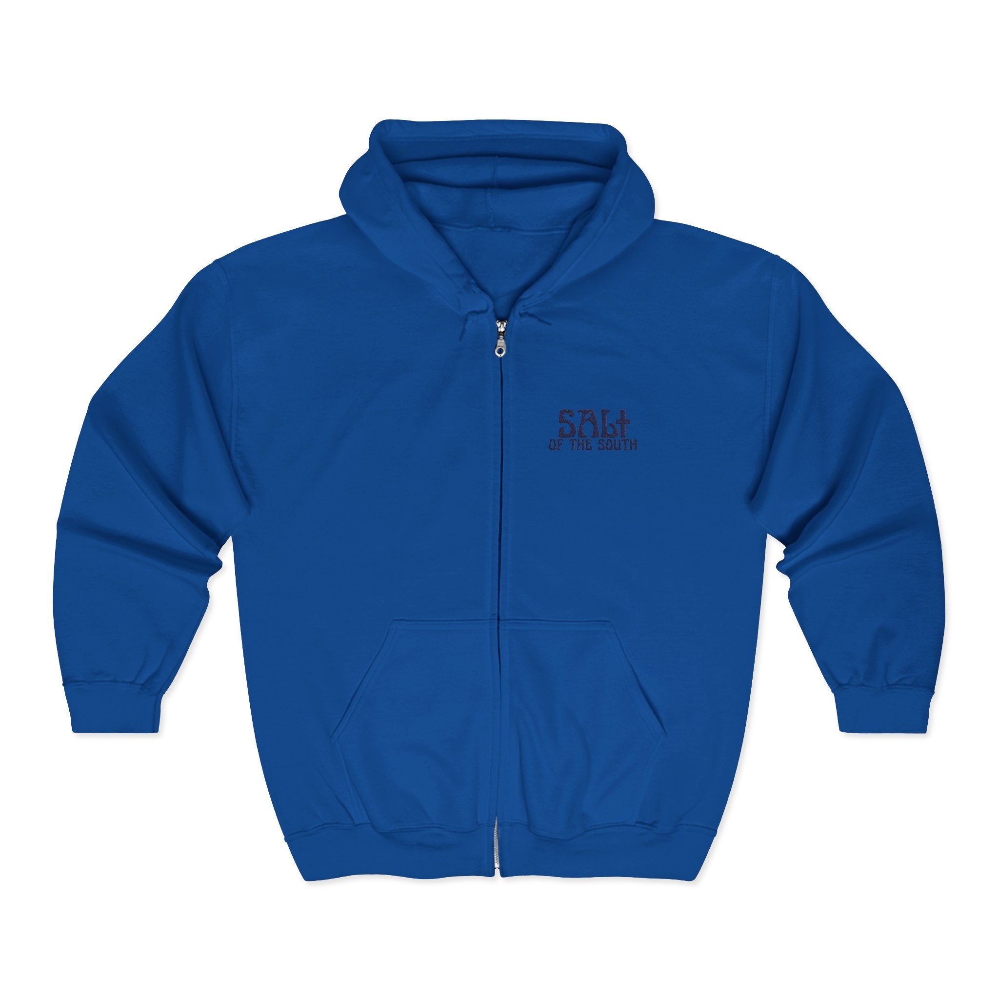Salt of the Earth logo, Embroidered Unisex Zip Hoodie