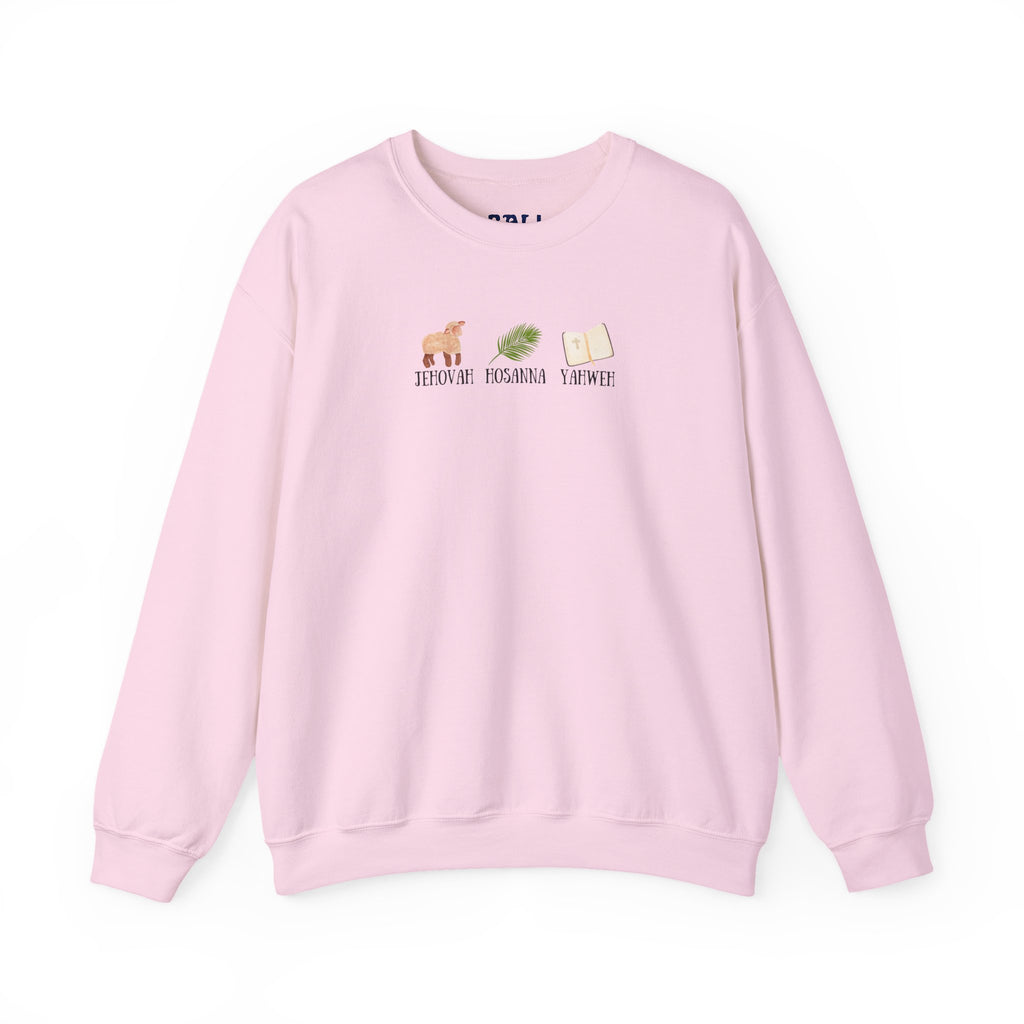 Jesus Name Trio Print Unisex Crewneck Sweatshirt