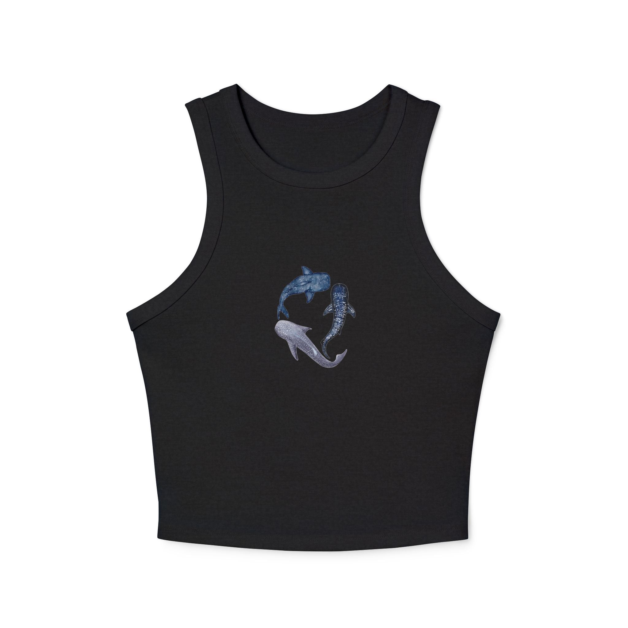 Whale Shark Trio Print Racer Tank Top