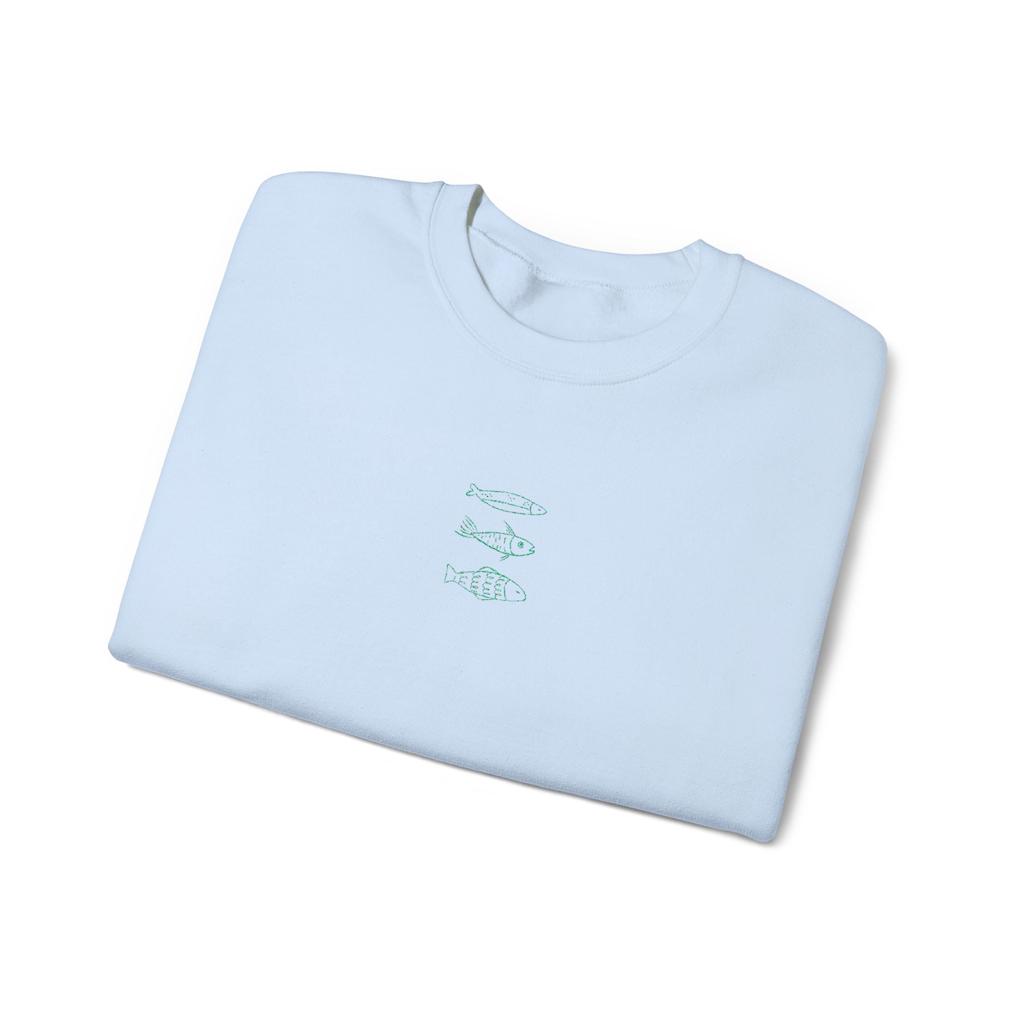 Embroidered Fish Unisex Crewneck Sweatshirt